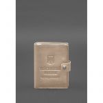 Кожаная обложка-портмоне для военного билета офицера запаса (узкий документ) Светло-бежевый, фото 1