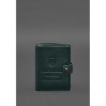 Кожаная обложка-портмоне для военного билета офицера запаса (узкий документ) Зеленый, фото 1