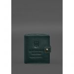 Кожаная обложка-портмоне для военного билета офицера запаса (широкий документ) Зеленый, фото 1