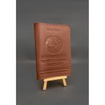 Кожаная обложка на ветеринарный паспорт Светло-коричневая, фото 1