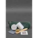 Набор для ухода за кожаными изделиями в кожаном чехле зеленый, фото 1