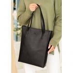 Кожаный шоппер Nancy черный, фото 1