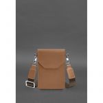 Кожаная сумка-чехол для телефона maxi Карамель, фото 1