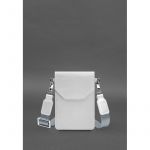 Кожаная сумка-чехол для телефона maxi Белая, фото 1