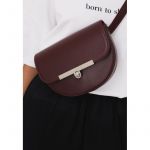 Женская кожаная сумка поясная-кроссбоди Bridget бордовая, фото 1