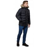 Графитовая зимняя куртка с манжетами мужская модель 45610, фото 1