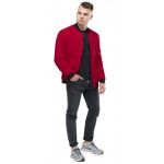 Молодежный красный осенне-весенний бомбер для мужчин модель 18428, фото 1