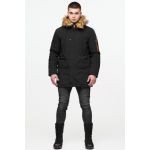 Черная молодежная мужская парка с опушкой зимняя модель 25520, фото 1