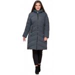 Женский пуховик большого размера зимний цвет серо-зеленый модель 25015, фото 1