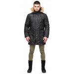 Молодежная мужская черная парка дизайнерская зимняя модель 25500, фото 1