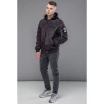 Черно-красный бомбер осенне-весенний молодежный мужской модель 30155, фото 1