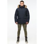 Теплая молодежная мужская парка темно-синяя на зиму модель 25770, фото 1