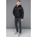 Черный молодежный мужской бомбер короткий осенне-весенний модель 30525, фото 1