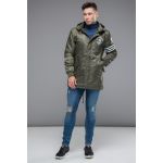 Парка молодежная мужская осенне-весенняя цвета хаки модель 31292, фото 1