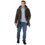 Коричневая мужская зимняя куртка с карманами модель 29077, фото 1