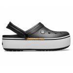 Crocs Crocband Platform Black/White – боковой вид, женские черные кроксы на платформе