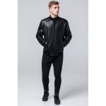 Куртка черная мужская осенне-весенняя молодежная с манжетами модель 4055, фото 1