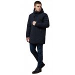 Темно-синяя парка мужская зимняя с нашивкой модель 9028, фото 1