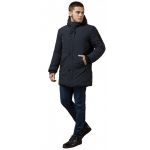 Мужская графитовая парка зимняя с вшитым капюшоном модель 9042, фото 1