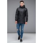 Черная молодежная парка осенне-весенняя для мужчин модель 19740, фото 1