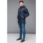 Синяя мужская молодежная парка осенне-весенняя стандартной длины модель 19740, фото 1