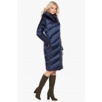 Синий женский воздуховик зимний с капюшоном модель 30952, фото 1