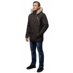 Зимняя парка мужская коричневого цвета теплая модель 14015, фото 1