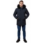 Мужская графитовая парка зимняя с нашивкой модель 9828, фото 1