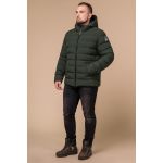 Теплая зимняя мужская куртка цвет темно-зеленый-черный модель 45115, фото 1