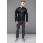 Черная короткая мужская куртка осенне-весенняя молодежная модель 36361, фото 1