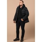 Куртка большого размера мужская черного цвета на зиму модель 12952, фото 1