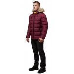 Бордово-черная куртка для мужчин зимняя модель 38268, фото 1