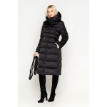 Черный зимний женский воздуховик с капюшоном модель 31515, фото 1