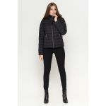 Черный женский молодежный пуховик осенне-весенний модель 25115, фото 1
