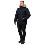 Куртка мужская зимняя черно-синяя большого размера модель 23752, фото 1