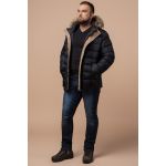 Куртка на зиму мужская стильная черного цвета модель 12149, фото 1