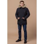 Черная парка теплая на зиму мужская модель 37560, фото 1