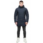 Удлиненная зимняя мужская молодежная куртка темно-синяя модель 25200, фото 1