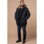 Сине-черная мужская куртка с капюшоном зимняя модель 26402, фото 1