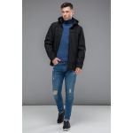 Мужская молодежная ветровка на молнии осенне-весенняя черная модель 44880, фото 1