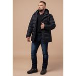 Черная мужская куртка стильная на зиму модель 27635, фото 1