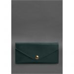 Кожаный  клатч (портмоне) на кнопке 5.0 Зеленый краст, фото 1