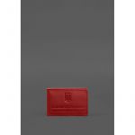 Кожаная обложка на удостоверение ДСНС с карманом красная, фото 1