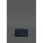 Кожаная обложка для пенсионного удостоверения темно-синяя, фото 1