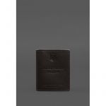 Кожаная обложка для удостоверения офицера ДПСУ (три кармана) темно-коричневая, фото 1