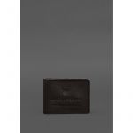 Кожаная обложка для удостоверения участника боевых действий (УБД) с карманом для жетона темно-коричневая, фото 1