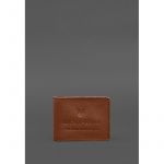 Кожаная обложка для удостоверения участника боевых действий (УБД) с карманом для жетона светло-коричневая, фото 1