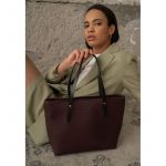 Кожаный шоппер Walker Mini бордовый флотар, фото 1