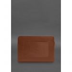 Кожаный чехол для ноутбука на молнии с хлястиком и карманом Светло-коричневый, фото 1