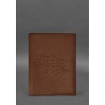 Кожаная обложка для нотариального реестра с картой Украины светло-коричневая, фото 1